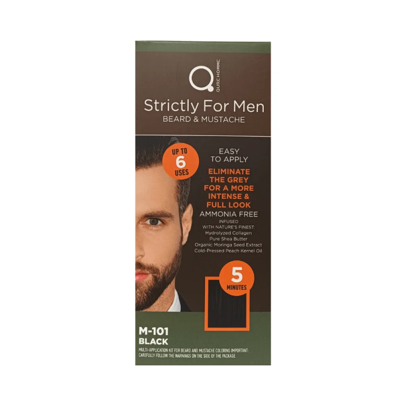 Qure Strictly For Men Ανδρική Βαφή για Γενειάδα και Μουστάκι Μαύρο