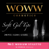 Soft Gel Tips Woww - Gel Tips No1 Medium Stiletto 240 τεμάχια