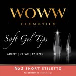 Soft Gel Tips Woww - Gel Tips No2 Short Stiletto 240 τεμάχια