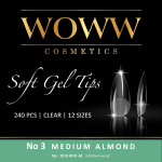 Soft Gel Tips Woww - Gel Tips No3 Medium Almond 240 τεμάχια