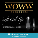 Soft Gel Tips Woww - Gel Tips No4 Medium Oval 240 τεμάχια