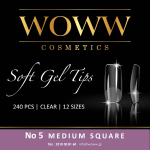 Soft Gel Tips Woww - Gel Tips No5 Medium Square 240 τεμάχια