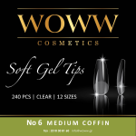 Soft Gel Tips Woww - Gel Tips No6 Medium Coffin 240 τεμάχια