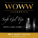 Soft Gel Tips Woww - Gel Tips No7 Short Coffin 240 τεμάχια