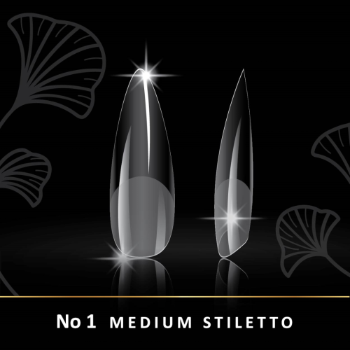 Soft Gel Tips Woww - Gel Tips No1 Medium Stiletto 240 τεμάχια