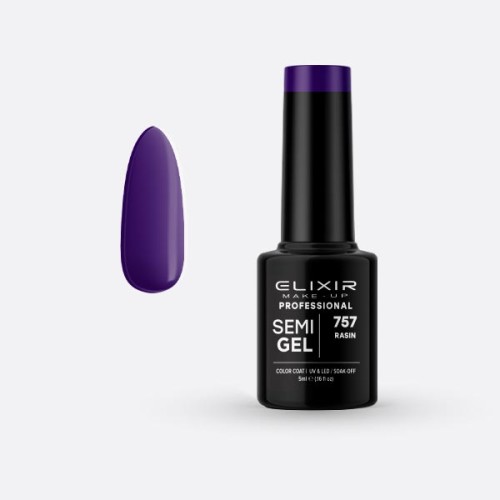 Elixir Make Up Semigel Color Coat Soak Off  757 - Rasin 5ml