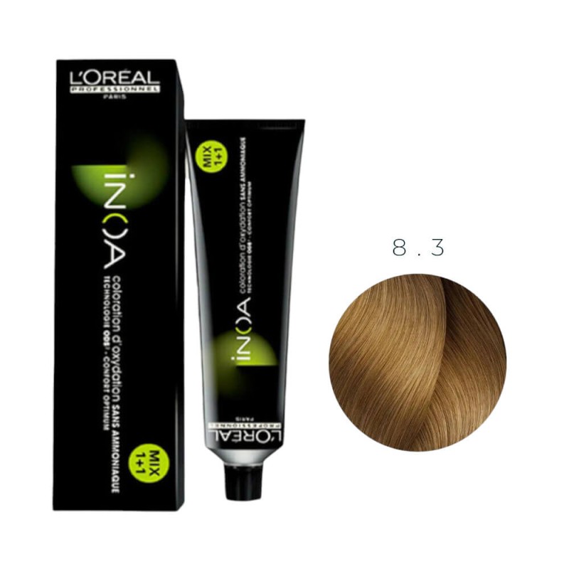 Βαφή Μαλλιών L΄Oreal Inoa 8.3 Ξανθό Ανοιχτό Ντορέ - 60ml