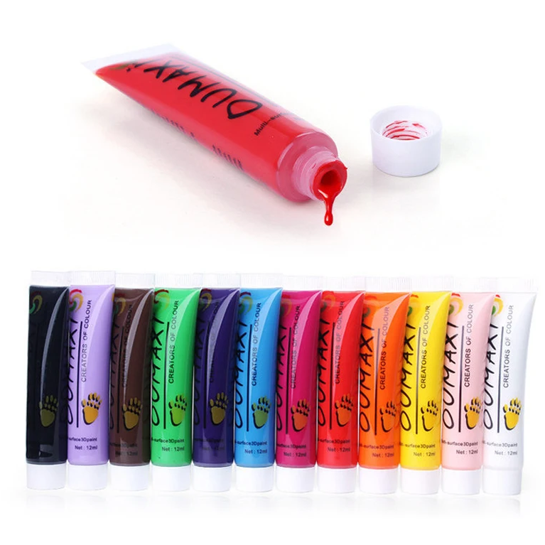 Ακρυλικά Χρώματα Nail Art 12x12ml 3D Paint