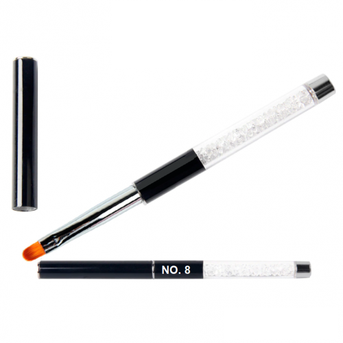 Πινέλο Oval για Gel-Acrygel No8 με καπάκι και προστατευτική Θήκη