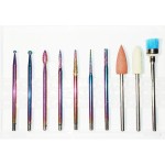 Φρεζάκια Σετ Για Τροχό Νυχιών Μανικιούρ - Πεντικιούρ Rainbow 10 Τεμαχίων