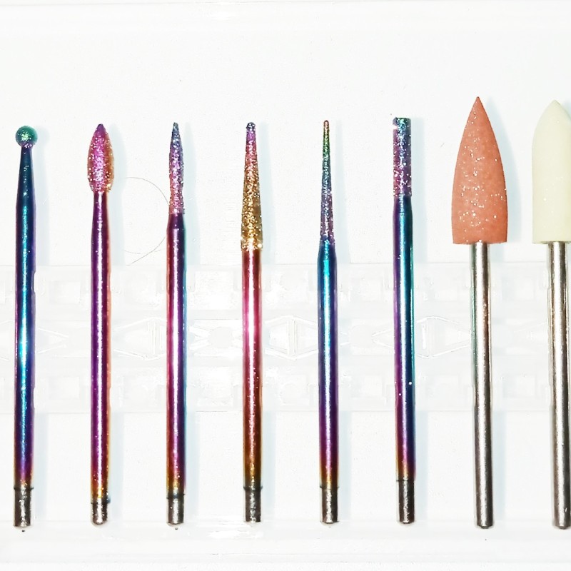 Φρεζάκια Σετ Για Τροχό Νυχιών Μανικιούρ - Πεντικιούρ Rainbow 10 Τεμαχίων