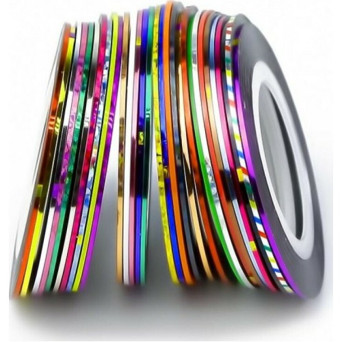 Ταινίες Αυτοκόλλητες Για Τη Διακόσμηση Μανικιούρ-Πεντικιούρ - Σετ 12 τεμαχίων