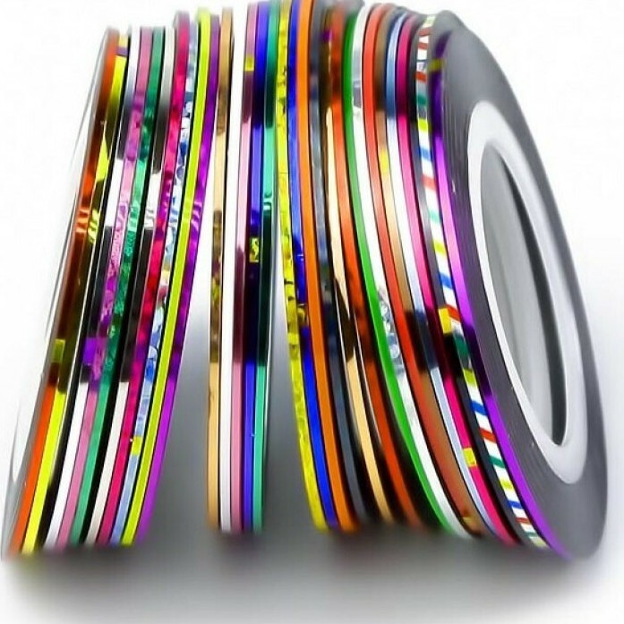 Ταινίες Αυτοκόλλητες Για Τη Διακόσμηση Μανικιούρ-Πεντικιούρ - Σετ 12 τεμαχίων