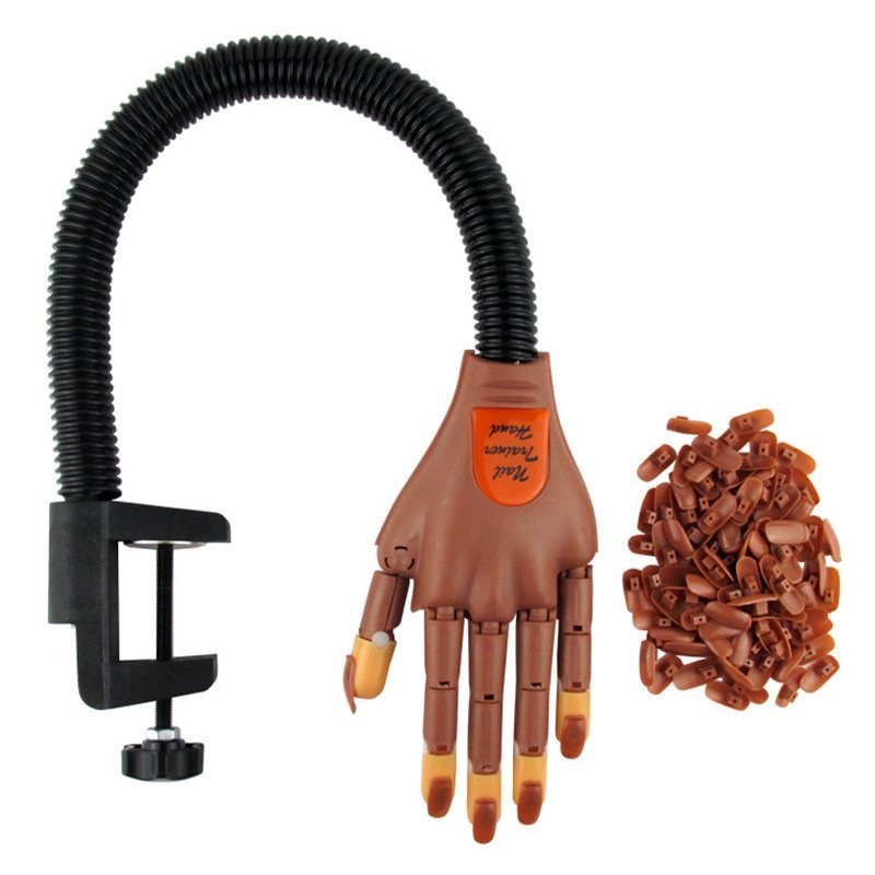 Εκπαιδευτικό Χέρι Μανικιούρ Εύκαμπτο με Βάση στήριξης και 100 tips