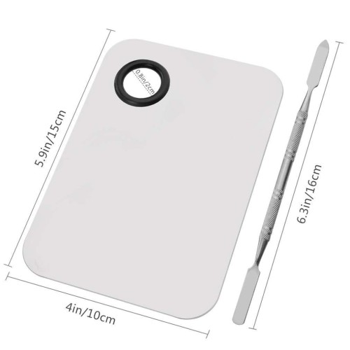 Ανοξείδωτη Παλέτα Ανάμειξης Χρωμάτων με Ανοξείδωτη Σπάτουλα 2 όψεων.