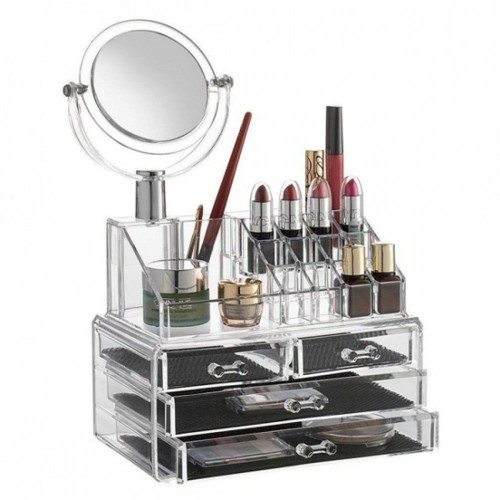Make Up Organizer  Τεσσάρων Επιπέδων με Καθρέφτη