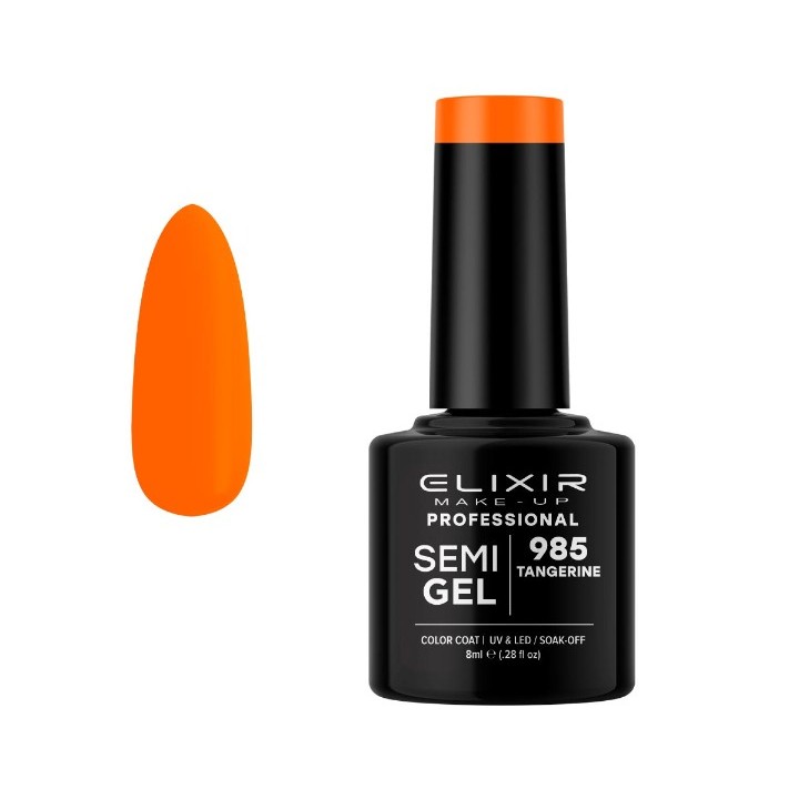 Elixir Make Up Semigel Color Coat Soak Off 985 Tangerine 8ml