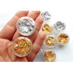 Αλουμινόφυλλα Foil για Νύχια Χρυσό και Ασημί Σετ 2 βαζάκια