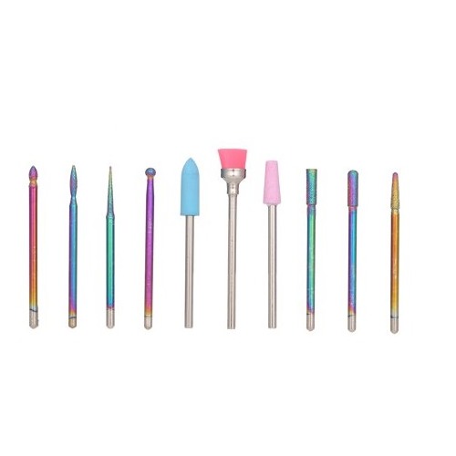 Φρεζάκια Σετ Για Τροχό Νυχιών Μανικιούρ-Πεντικιούρ Rainbow 10 Τεμαχίων noC
