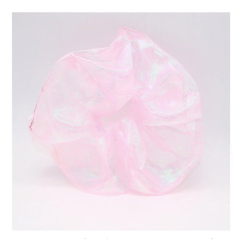 Scrunchie Σούρα Μαλλιών Οργάντζα Ροζ 