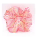 Scrunchie Σούρα Μαλλιών Οργάντζα Ροζ Σκούρο