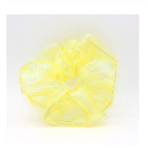 Scrunchie Σούρα Μαλλιών Οργάντζα Κίτρινο
