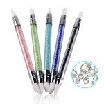 Πινέλα Σιλικόνης 2 Όψεων για Σχέδια Νail Αrt 4D και Πλαστελίνης Νυχιών