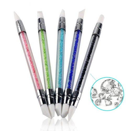 Πινέλα Σιλικόνης 2 Όψεων για Σχέδια Νail Αrt 4D και Πλαστελίνης Νυχιών