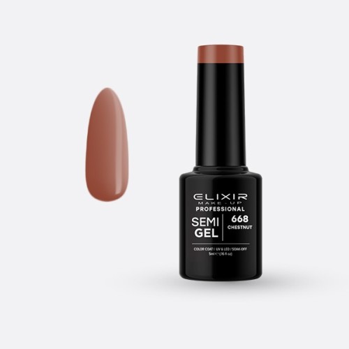 Elixir Make Up Semigel Color Coat Soak Off 668 Chestnut 5ml