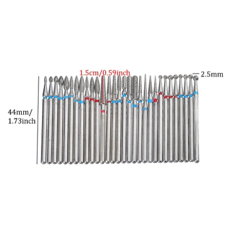 Φρεζάκια Σετ Για Τροχό Νυχιών Μανικιούρ - Πεντικιούρ 30 Τεμαχίων Diamond drill bit set