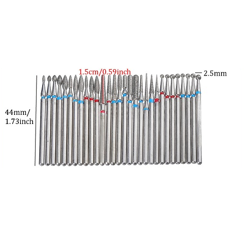 Φρεζάκια Σετ Για Τροχό Νυχιών Μανικιούρ - Πεντικιούρ 30 Τεμαχίων Diamond drill bit set
