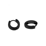 Σκουλαρίκι Αυτιού από Χειρουργικό Ατσάλι Κρικάκι Τετραγωνισμένο Μαύρο