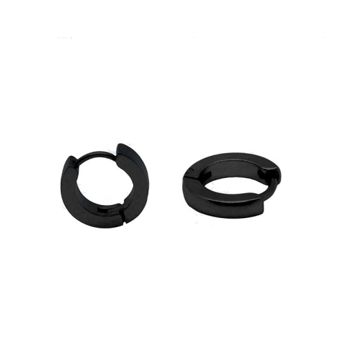 Σκουλαρίκι Αυτιού από Χειρουργικό Ατσάλι Κρικάκι Τετραγωνισμένο Μαύρο