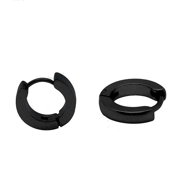 Σκουλαρίκι Αυτιού από Χειρουργικό Ατσάλι Κρικάκι Τετραγωνισμένο Μαύρο