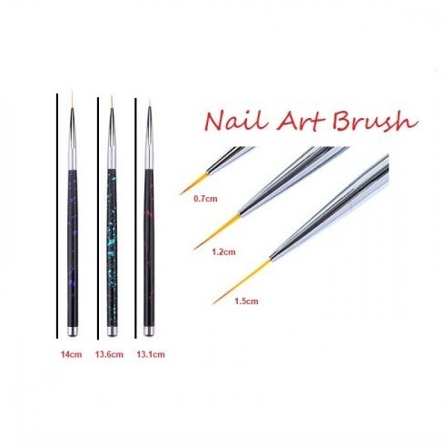 Πινέλα Nail Art Σετ 3 τεμάχια