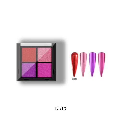 Σκόνη νυχιών mirror σε υφή pigment 4 αποχρώσεων Νο10