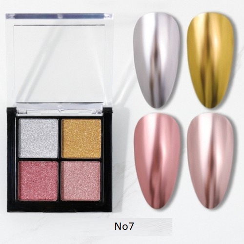 Σκόνη νυχιών mirror σε υφή pigment 4 αποχρώσεων Νο7