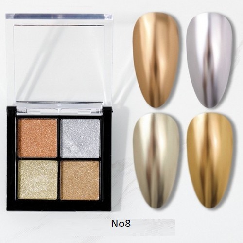 Σκόνη νυχιών mirror σε υφή pigment 4 αποχρώσεων Νο8