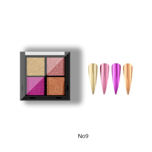 Σκόνη νυχιών mirror σε υφή pigment 4 αποχρώσεων Νο9