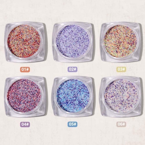 Σκόνες Νυχιών Sea Salt Nail Powder Crystal Sugar Powder 6 τεμαχίων