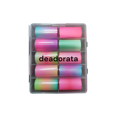 Foil Nail Art σε Κασετίνα 10 τεμαχίων no12