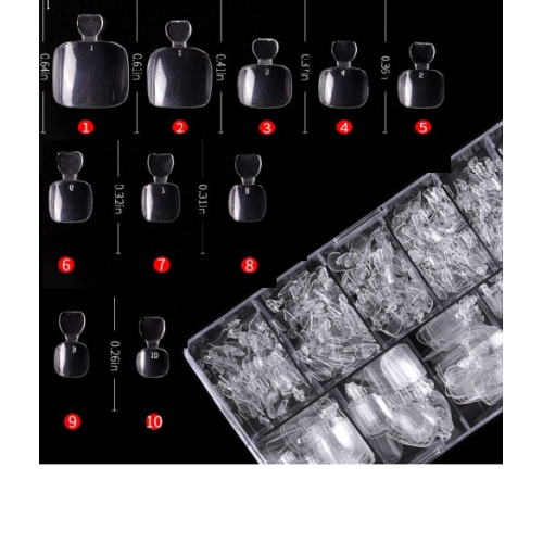 Tips Νυχιών Ποδιού 500 τεμάχια Clear