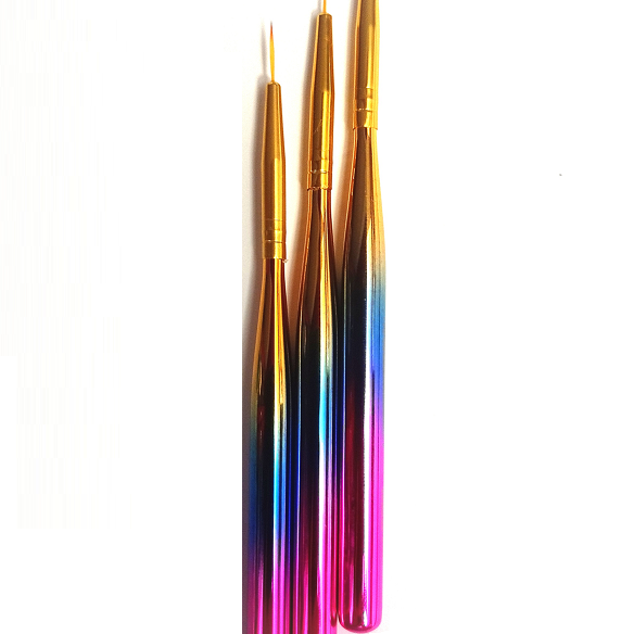 Πινέλα Nail Art Σετ 3 τεμαχίων Rainbow