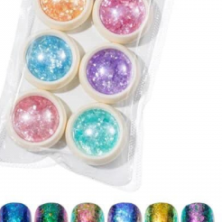 Σκόνες Νυχιών Foil Κομφετί 6 τεμ.