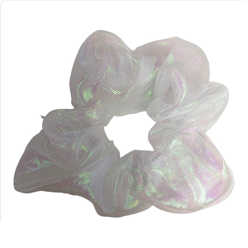 Scrunchie Σούρα Μαλλιών Οργάντζα Άσπρο