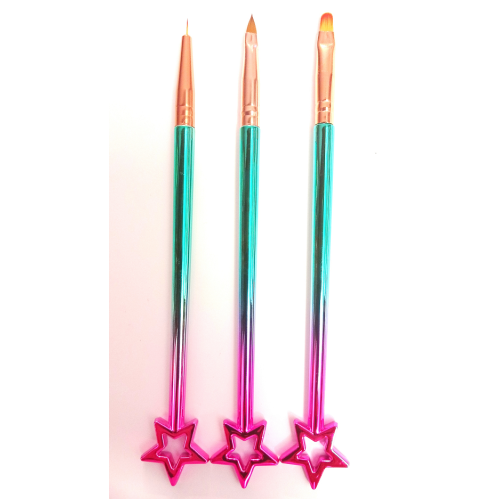 Πινέλα 3 τεμαχίων Nail art Gel και Acrygel Rainbow