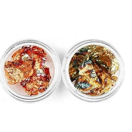 Αλουμινόφυλλα Foil για Νύχια Smoky Χρυσό και Smoky Χάλκινο Σετ 2 βαζάκια