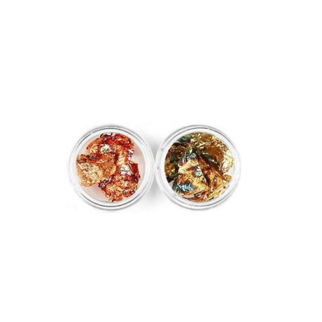 Αλουμινόφυλλα Foil για Νύχια Smoky Χρυσό και Smoky Χάλκινο Σετ 2 βαζάκια