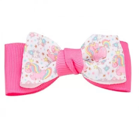 Κοκαλάκι Μαλλιών Φιογκάκι Ροζ Unicorn Hair Utopia