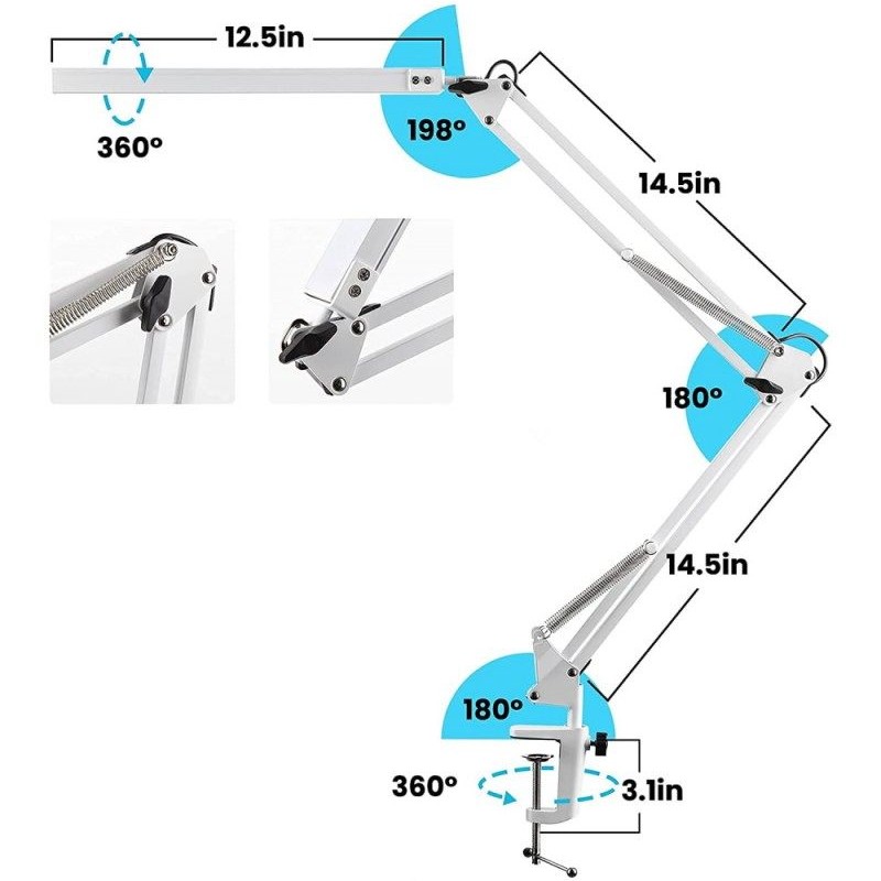 Μεταλλική  Λάμπα  Γραφείου Led με  Χειριστήριο 12W